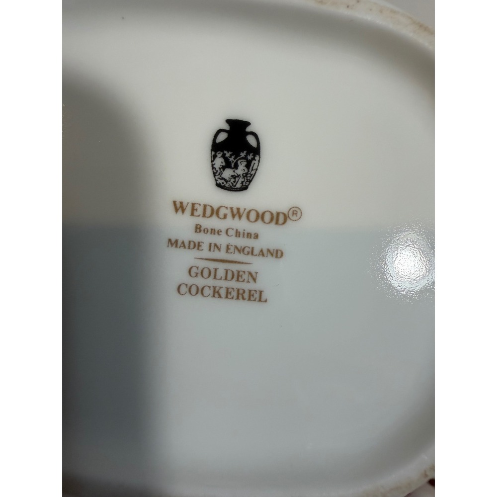 Wedgwood Golden Cockerel Coffee Pot Bone China England Rooster Floral Gold Trim - Picture 3 of 11